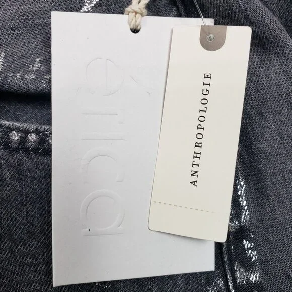 Anthropologie Etica Marley Ultra High Rise Baggy Jeans Women's Sz 30 Icicle Grey - Picture 3 of 16